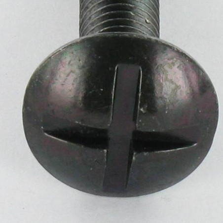 1 x Screw Mushroom Slotted In Cross M8X60 Black Zinc Plated