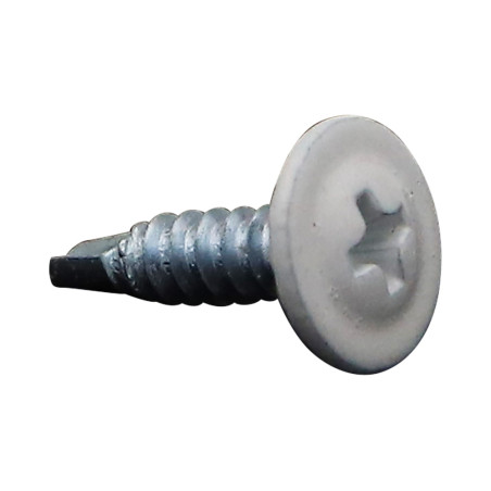 1 x Self Drilling Large Round Head Phillips With Serration 4.2X16 Zinc Plated RAL 9016