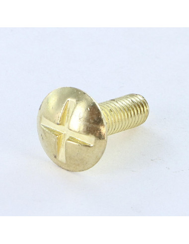 1 x Screw Mushroom Slotted In Cross M8X16 Brass