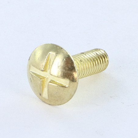 1 x Screw Mushroom Slotted In Cross M8X16 Brass