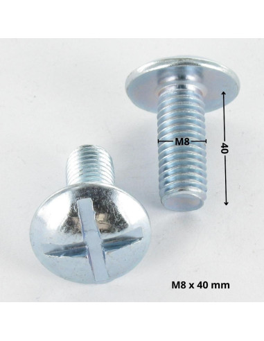 1 x Screw Mushroom Slotted In Cross M8X40 Zinc...