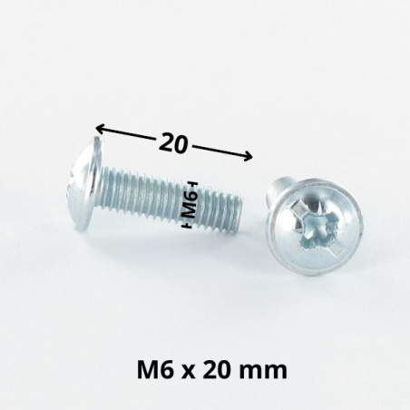 1 x Screw Mushroom Pozi And Slotted M6X20 Zinc Plated
