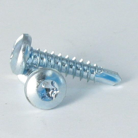 1 x Self Drilling Cylindrical Button Head 6.3X25 T30 Zinc Plated Ral9016/Traffic Signalisation