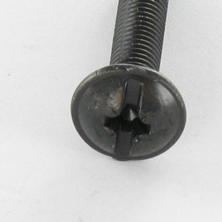 1 x Screw Mushroom Pozi And Slotted M6X16 Black Zinc Plated