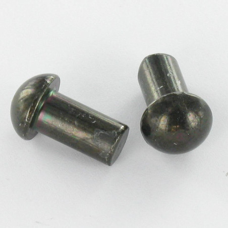 1 x Solid Rivet Round Head 6.5X12 Black Zinc Plated