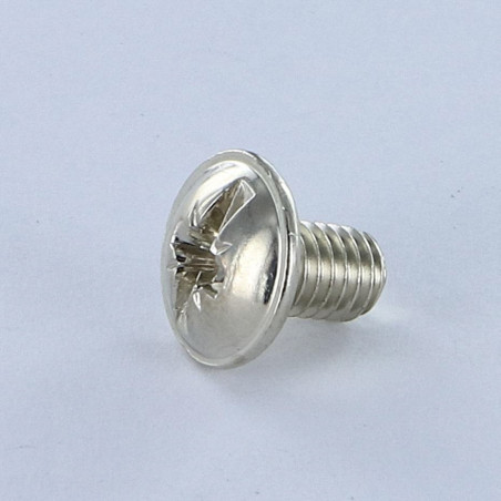 1 x Screw Mushroom Pozi And Slotted M6X10 Nickel Plated