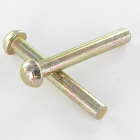 1 x Solid Rivet Round Head 3.5X11.5 Yellow Zinc