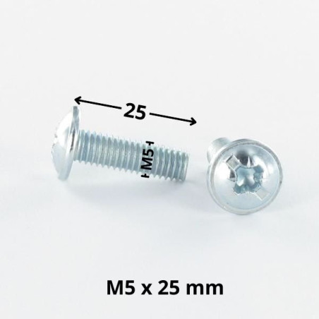1 x Screw Mushroom Pozi And Slotted M5X25 Zinc Plated