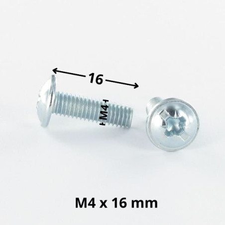 1 x Screw Mushroom Pozi And Slotted M4X16 Zinc Plated