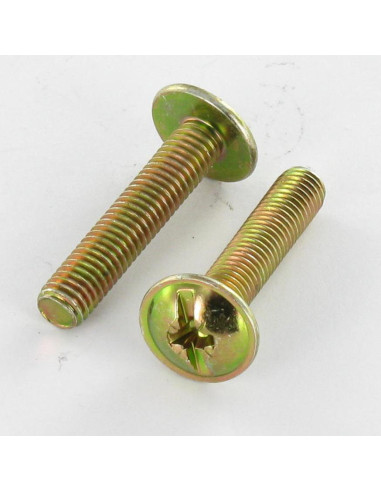 1 x Screw Mushroom Pozi And Slotted M4X9 Yellow...