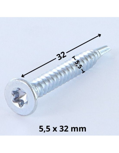 1 x Self Drilling Countersunk Head T25 5.5X32...