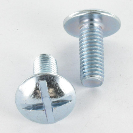 1 x Screw Mushroom Slotted In Cross M8X14 Pitch 150 Zinc Plated