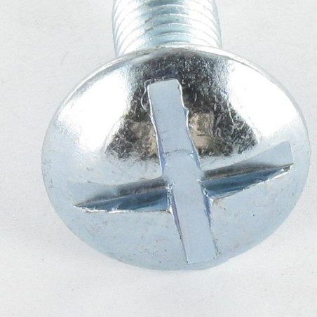 1 x Screw Mushroom Slotted In Cross M8X14 Pitch 150 Zinc Plated