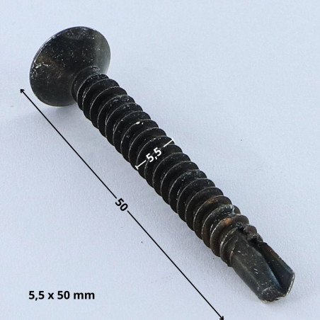 1 x Self Drilling Countersunk Head T25 5.5X50 Black Zinc Plated