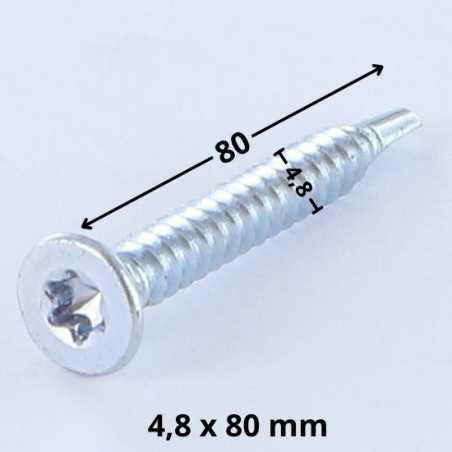 1 x Self Drilling Countersunk Head T25 4.8X80 Zinc Plated