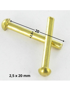 Solid Rivet Round Head 2.5X20 Brass 2
