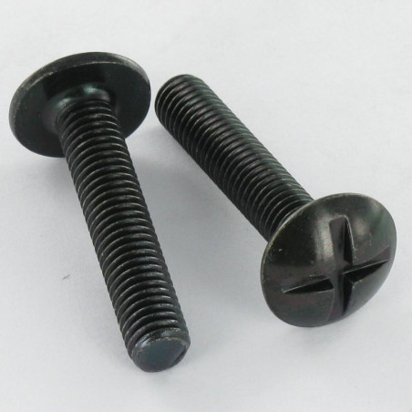 1 x Screw Mushroom Slotted In Cross M8X55 Black Zinc Plated