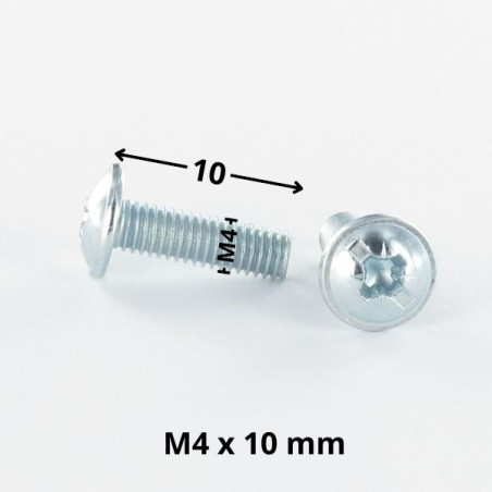 1 x Screw Mushroom Pozi And Slotted M4X10 Zinc Plated