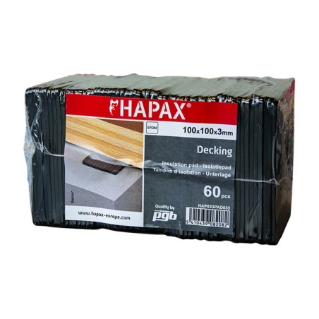 1 x Pack of 60 Joist protection pads 100X100X3 EPDM