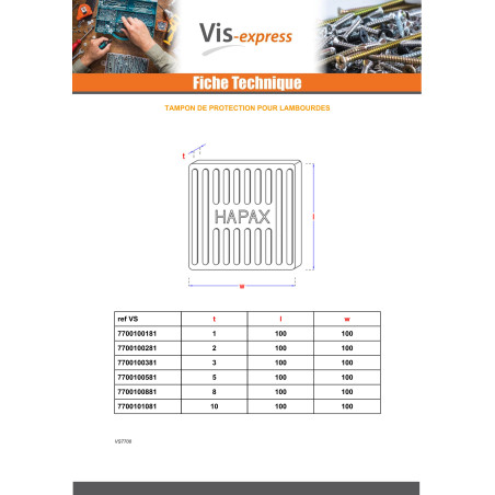 1 x Pack of 36 Joist protection pads 100X100X5 EPDM