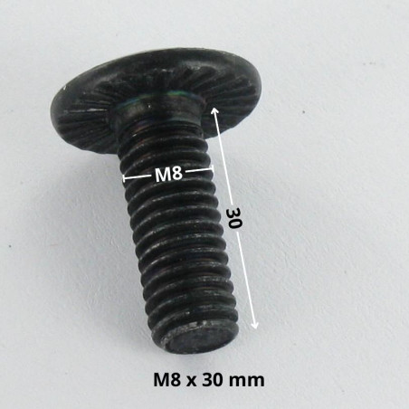 1 x Screw Mushroom Hexagon Socket 5 M8X30 With Serration BELOW Head Black Zinc Plated