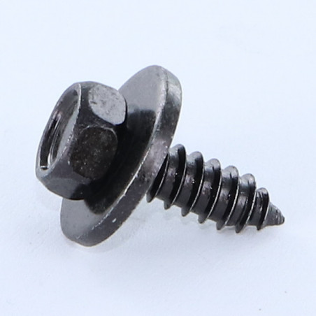 1 x Thread Rolling Screw Hexagonal Head 6.3X19 + Washer Black Zinc Plated 600 Hour Salt Spray Without Red Rust
