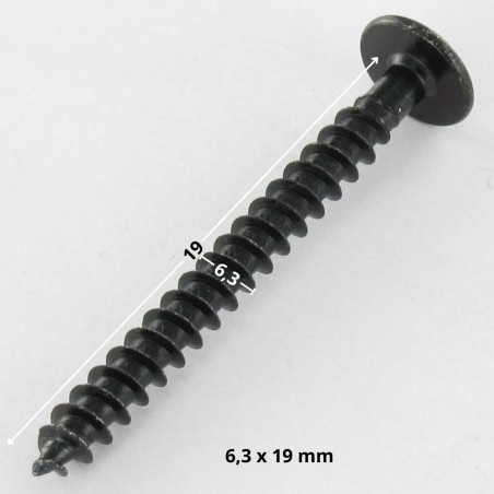 1 x Thread Rolling Screw Hexagonal Head 6.3X19 + Washer Black Zinc Plated 600 Hour Salt Spray Without Red Rust