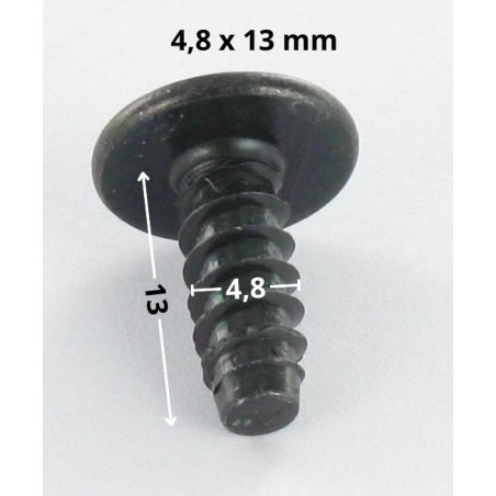 1 x Thread Rolling Screw Mushroom Pozi 4.8X13 Black Zinc Plated Without Point