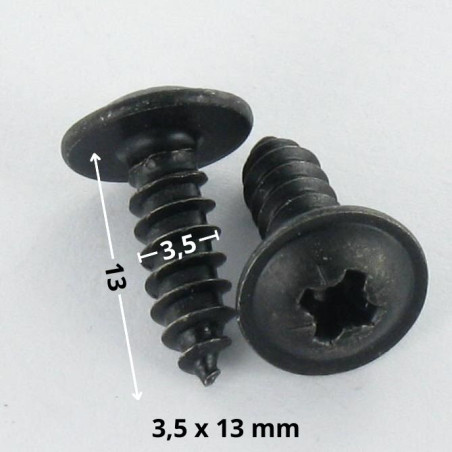 1 x THREAD ROLLING SCREW MUSHROOM POZI 3.5X13 BLACK ZINC PLATED