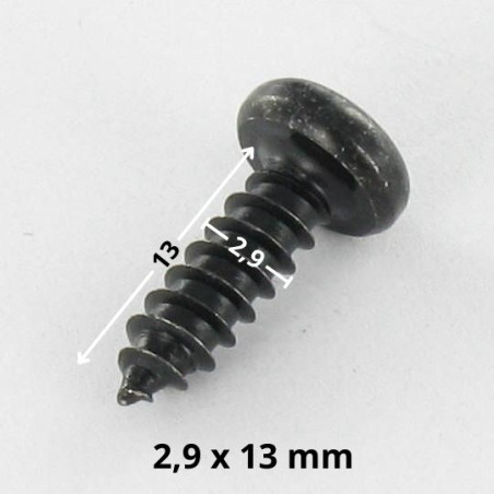 1 x THREAD ROLLING SCREW PAN HEAD T10 2.9X13 BLACK ZINC PLATED