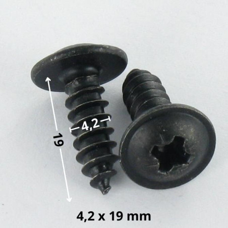 1 x THREAD ROLLING SCREW MUSHROOM POZI 4.2X19 BLACK ZINC PLATED