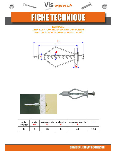 1 x Plug Nylon 8X40 With Wood Screws...