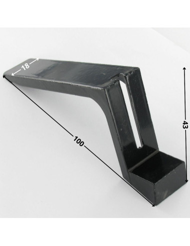 1 x Flange FIXED Black Zinc Plated 43X100X18...