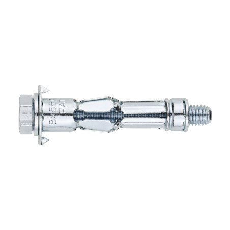 1 x Metal wall plug for plasterboard With Machine Screw Hexagonal Head M8X73 Zinc Plated