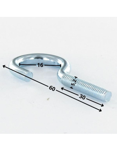 1 x Hooks Machine Zinc Plated 6X60