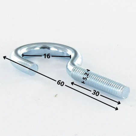 1 x Hook Machine Zinc Plated 6X60