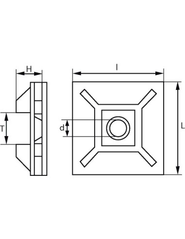 1 x Cable Tie Mounts - Adhesive-Backed 5.5