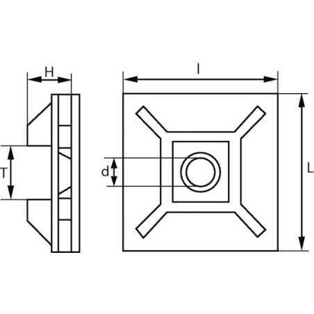 1 x Cable Tie Mounts - Adhesive-Backed 5.5