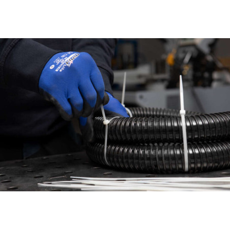 1 x Hose clamp white nylon Polyamid 6.6 4.8X370