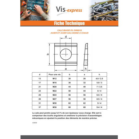 1 x WEDGE BIASED 8% 13 Hot Dip Galvanized