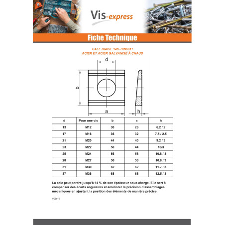 1 x WEDGE BIASED 14% 25 Hot Dip Galvanized