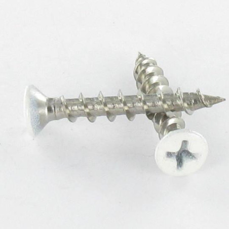 1 x Screw Plastic Stainless Steel A2 Pan Countersunk Head Phillips 4.2X25 Painted White Ral9010/Pure White