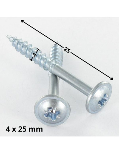 1 x Chipboard Screw Mushroom Pozi N°2 4X25 Full...