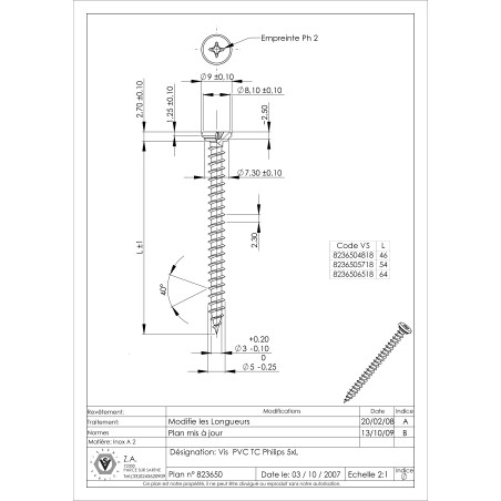 1 x Screw For Plastic Stainless Steel A2 Pan Head Phillips 5X46