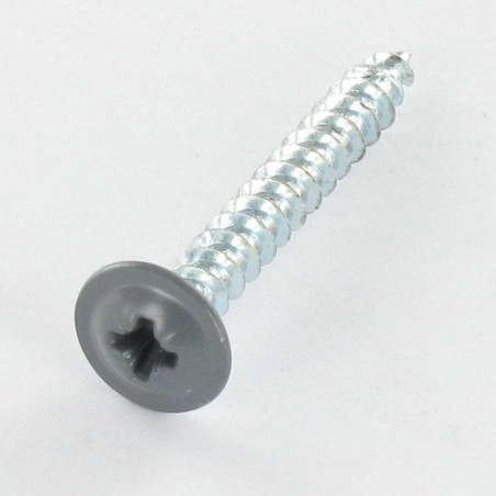 1 x Chipboard Screw Mushroom Pozi PZ2 4.5X35 Full Thread Zinc Plated Ral7012/Basalt Grey