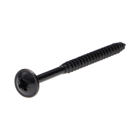 1 x Chipboard Screw Mushroom Pozi PZ2 4X60 Thread Length: 40 Head Diameter: 9 Black Zinc Plated