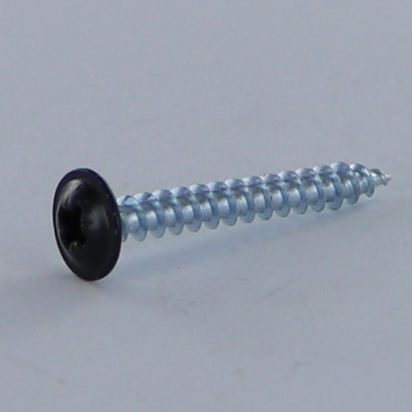 1 x Chipboard Screw Mushroom Pozi N°2 4.5X35 Full Thread Zinc Plated Ral9004/Signal Black 30% BRI