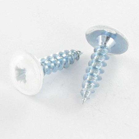 1 x Chipboard Screw Mushroom Pozi PZ2 4X15 Full Thread Zinc Plated Ral9016/Traffic Signalisation LIQUID