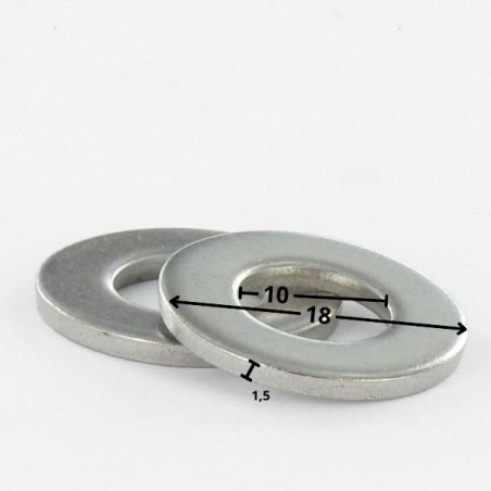 1 x Washer Flat 10X18X1.5 Zinc Plated