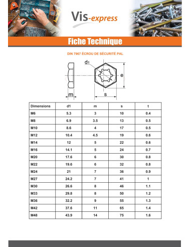 1 x Nut PAL M30 Steel